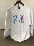Pray embroidery sweatshirt