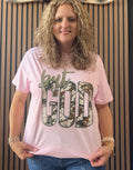 But God camo pink tee shirt