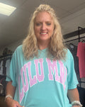 Lulumac green/ pink polka dot tee
