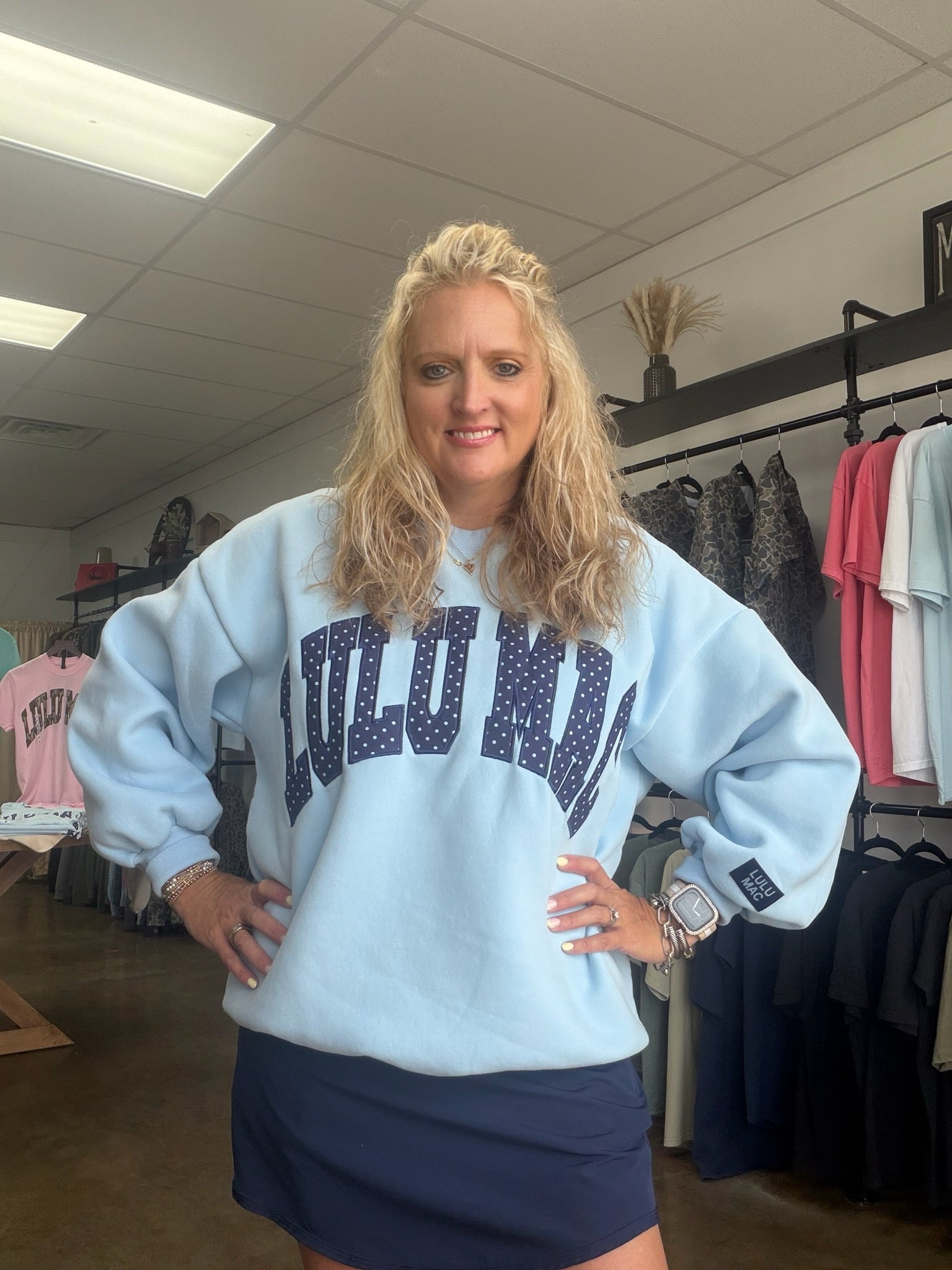Lulumac navy polka dot sweatshirt