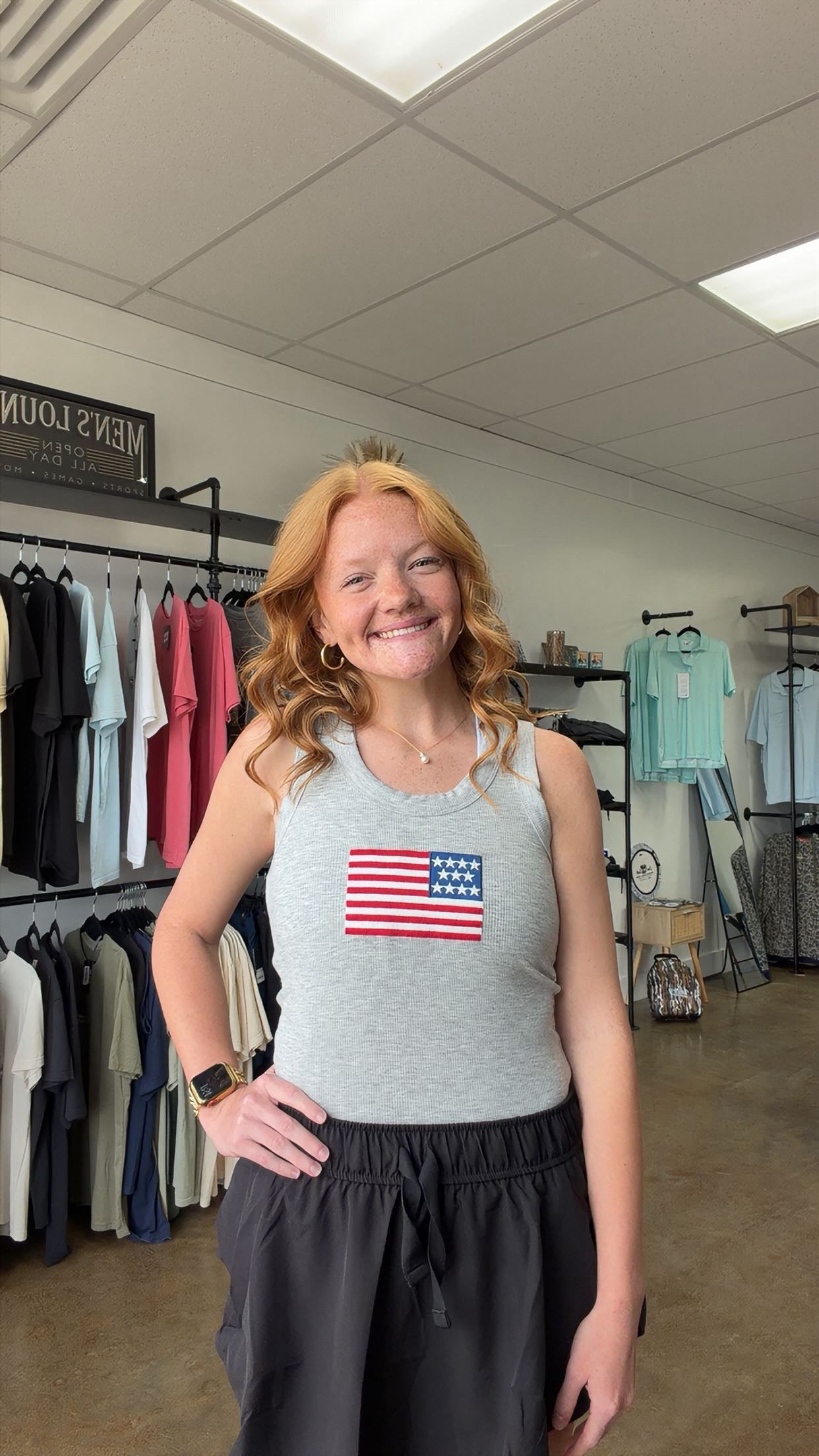 Zenana flag tank top
