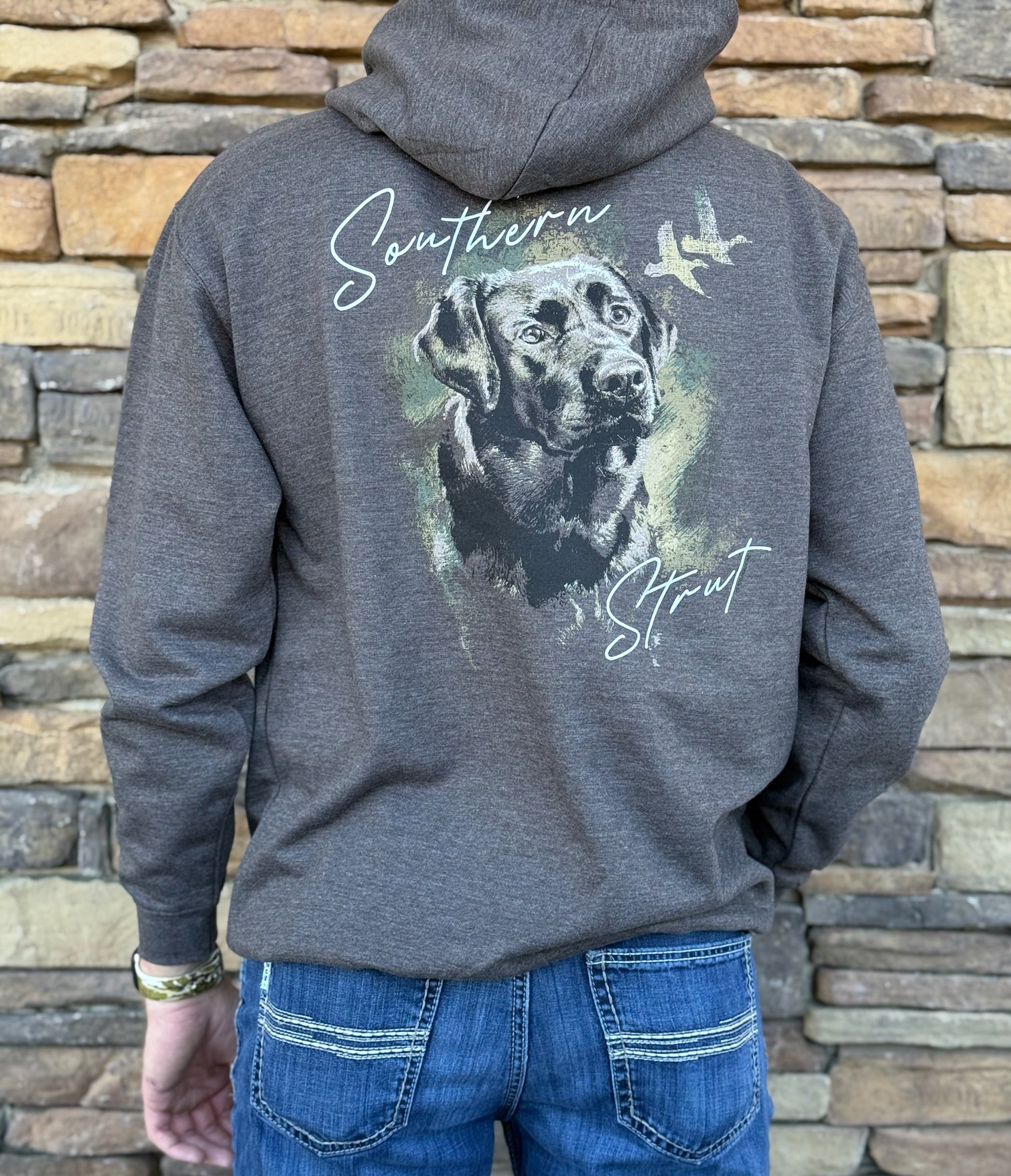Southern Strut Camo Lab Hoodie Dark Grey