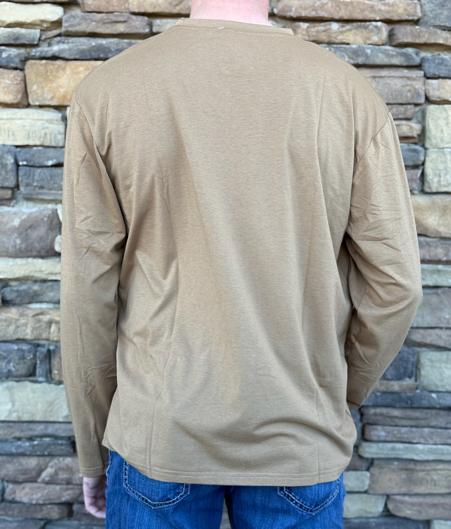 Southern Strut brown plain long sleeve tee