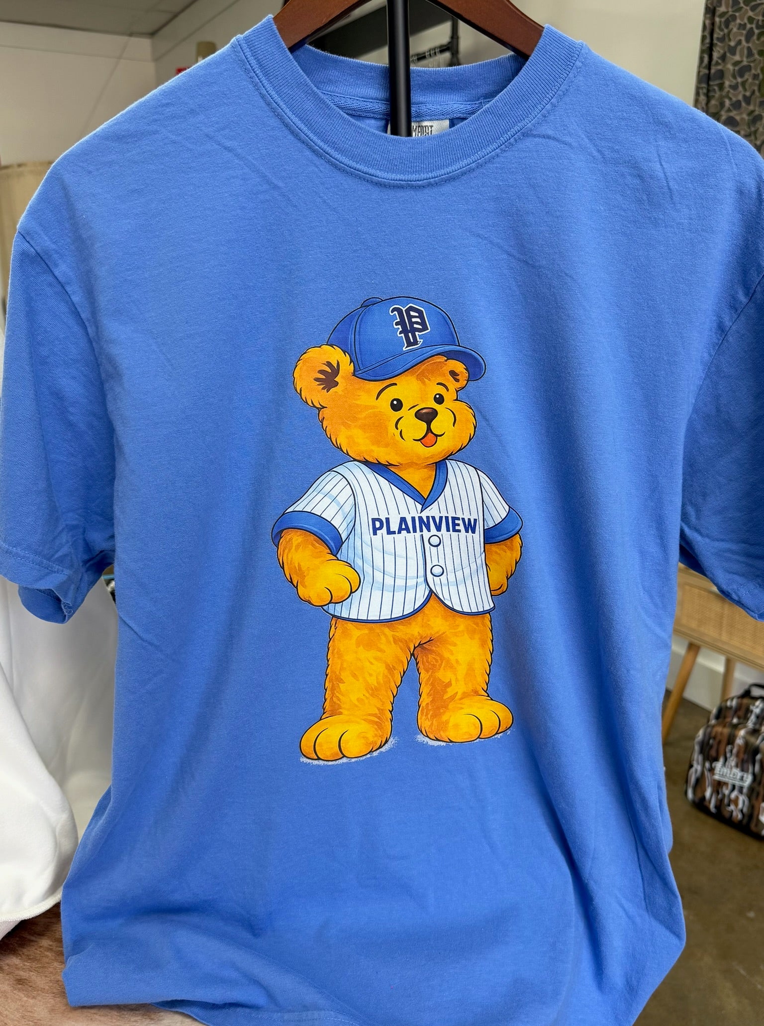 Blue Plv Baseball Bear Tee