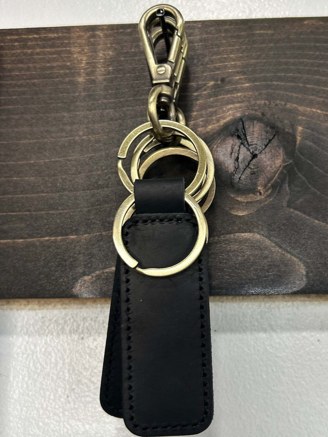 Leather keychain black