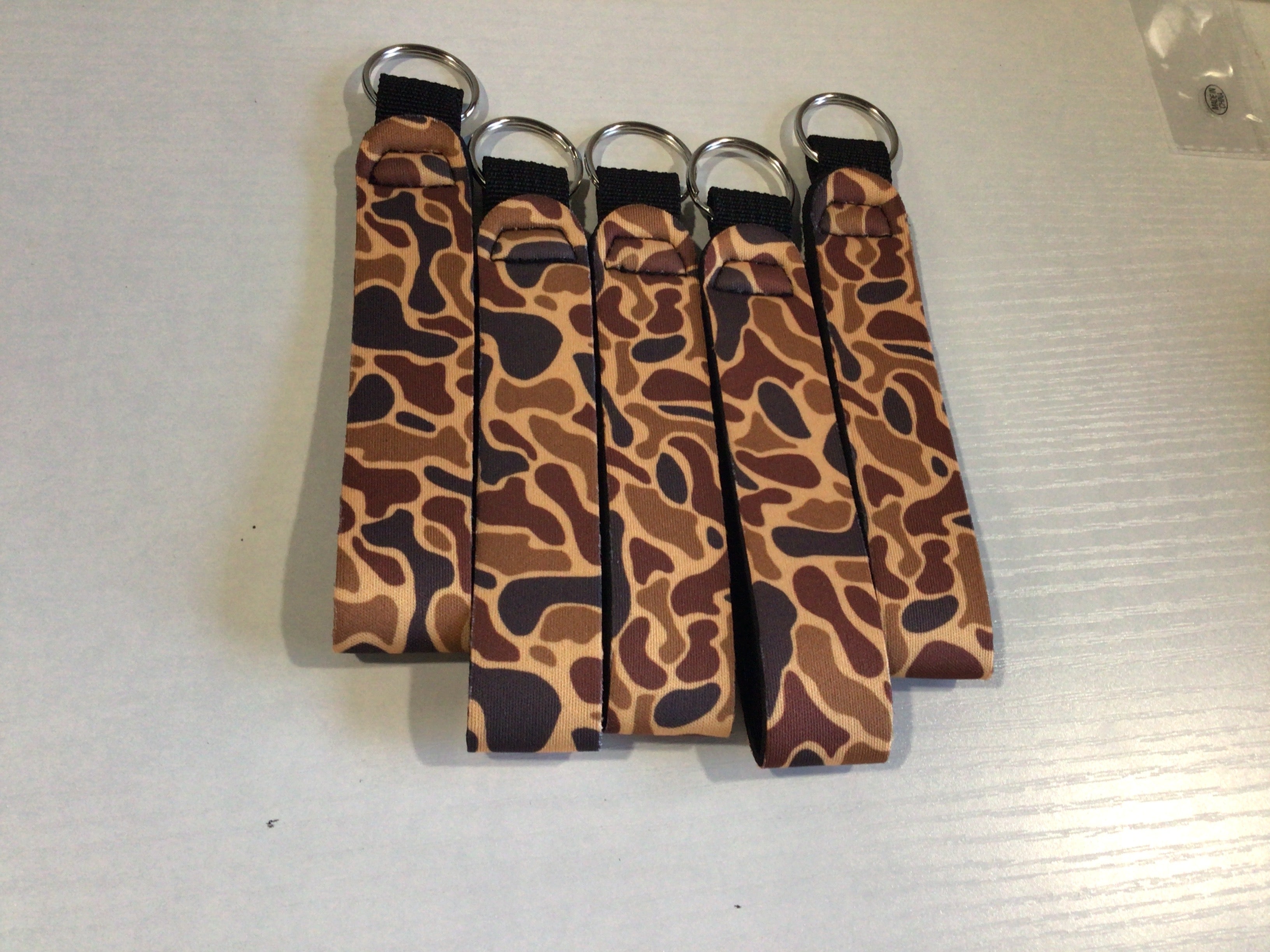 Old school camo wristlet keychain
