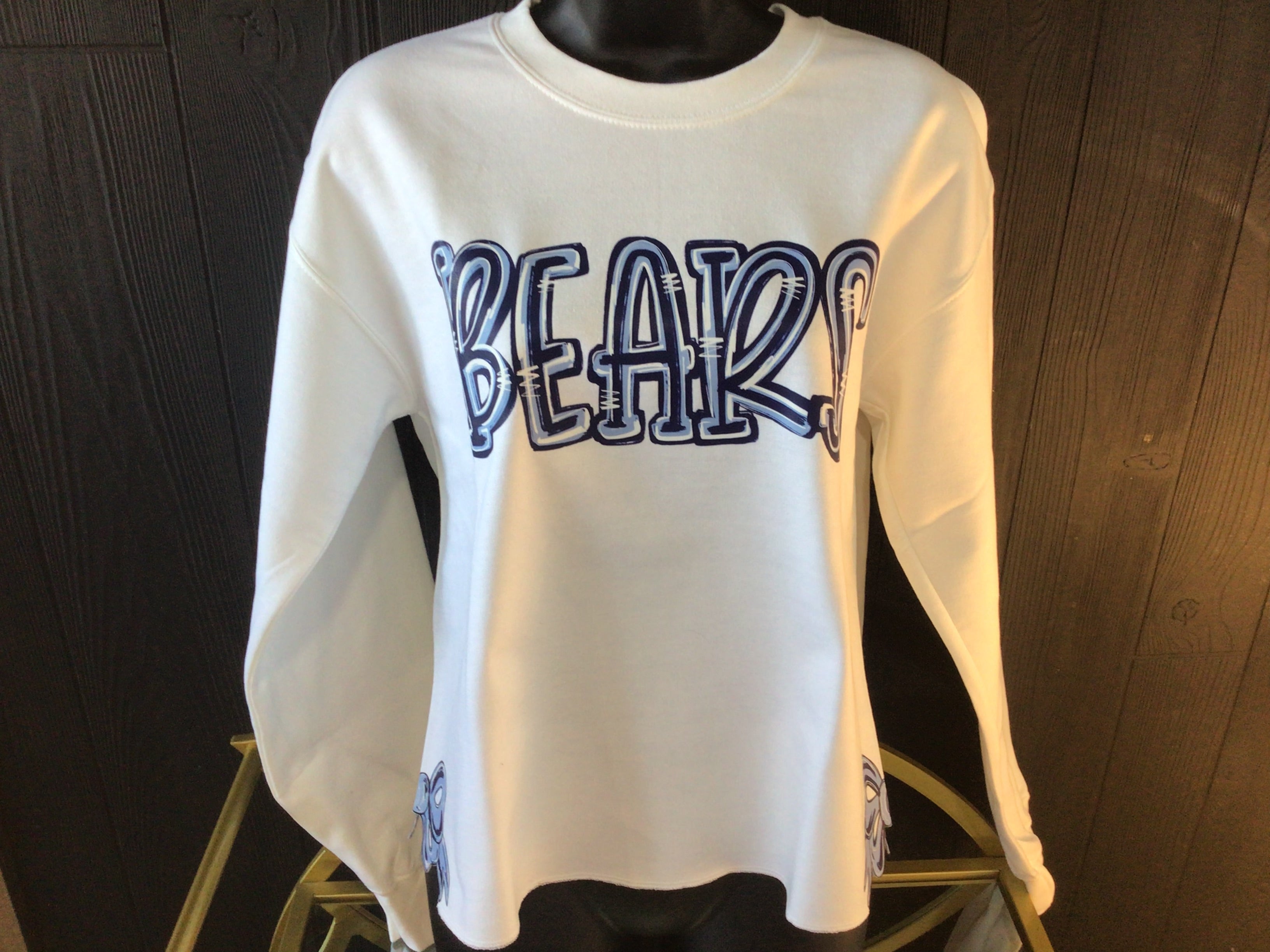 Plainview Bears White Bow Sweatshirt