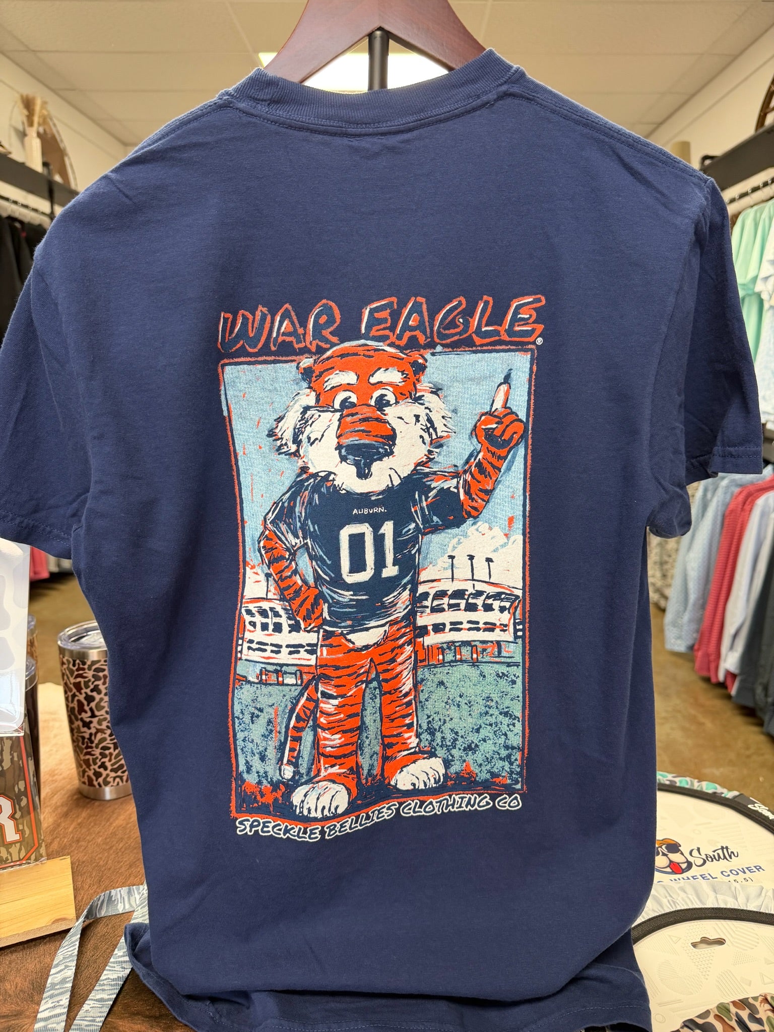 Auburn War Eagle Speckle Bellies Tee Shirt