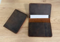 Dark brown leather flip wallet