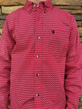 Rodeo long sleeve dress shirt (red)