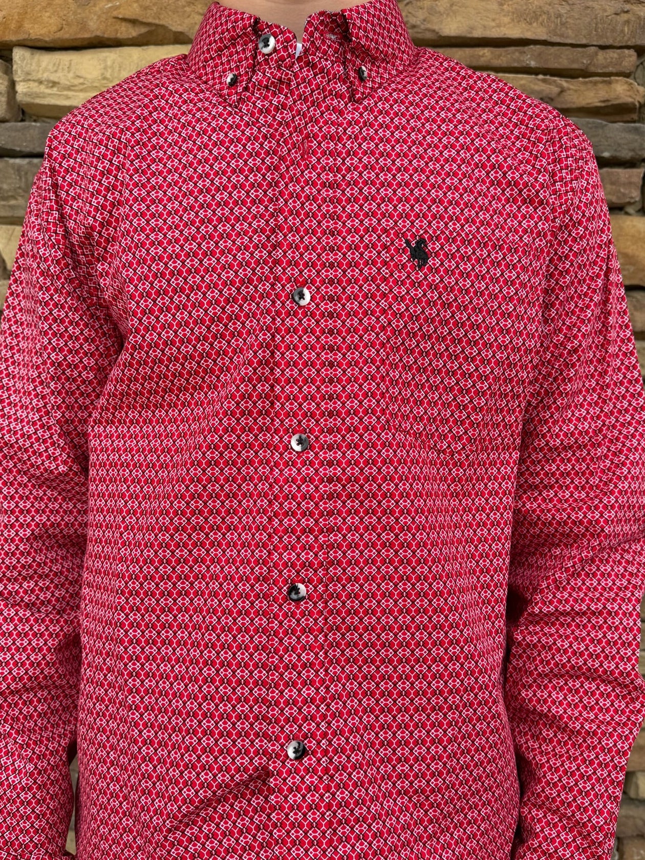 Rodeo long sleeve dress shirt (red)