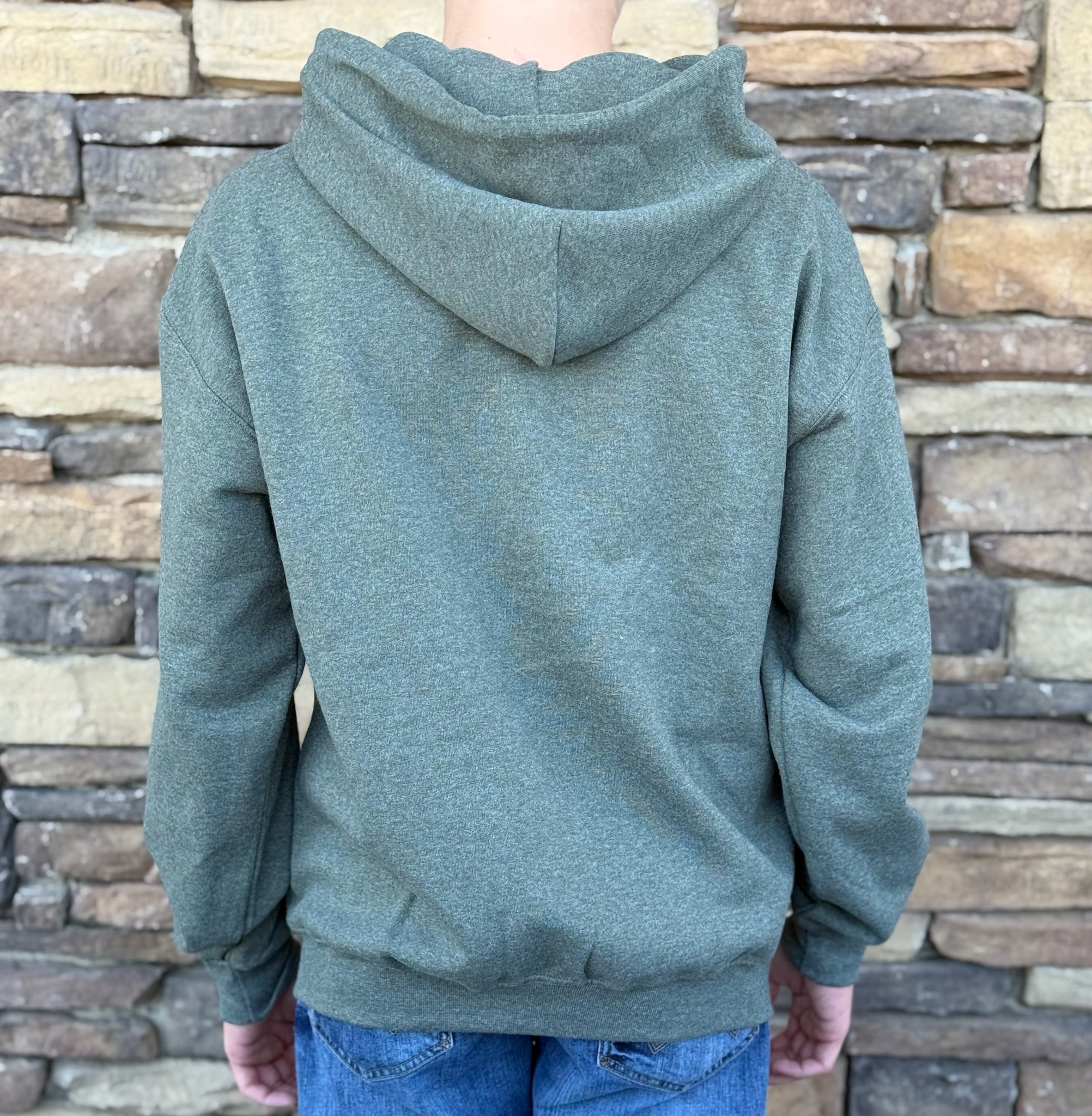 Honey Hole heather military green hoodie