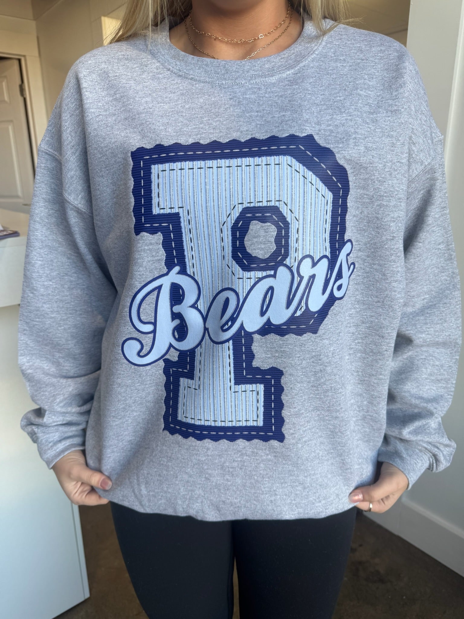 Plainview Striped P Bears grey sweatshirt