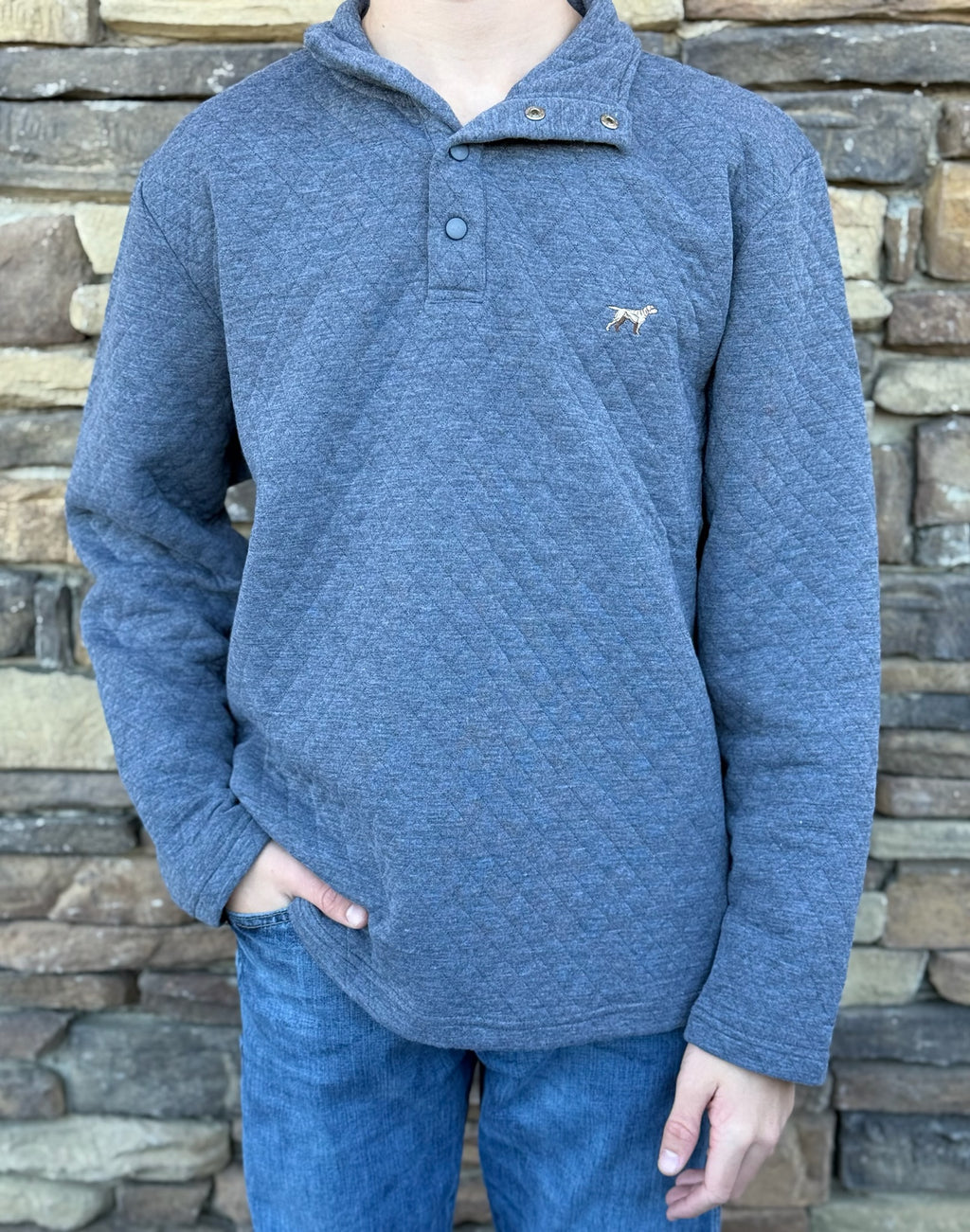Fieldstone Quilted Pullover Grey
