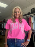 Lulumac hot pink polka dot tee shirt