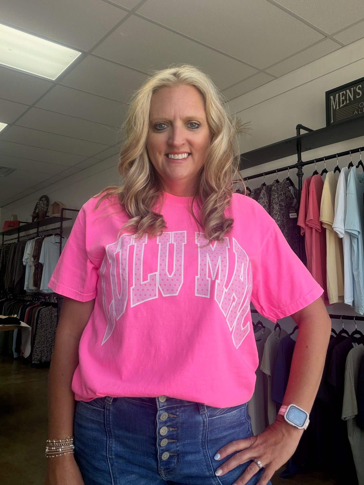 Lulumac hot pink polka dot tee shirt
