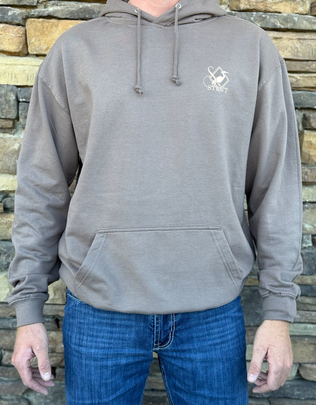 Southern Strut dog and duck brown hoodie
