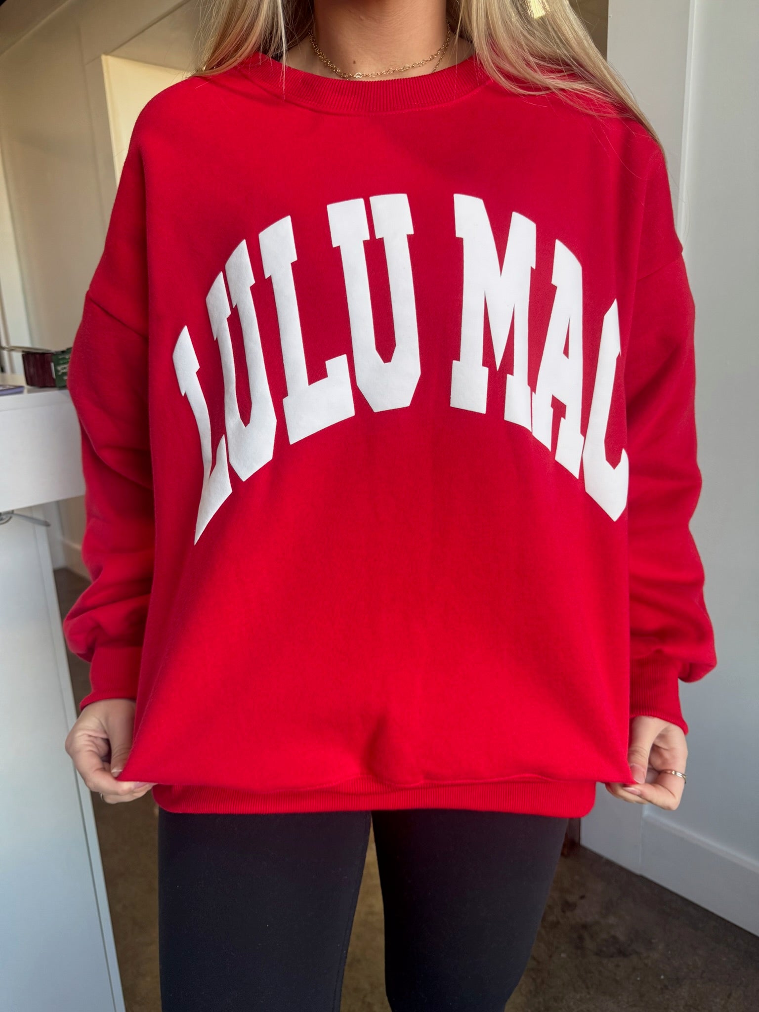 Lulumac red and white sweatshirt