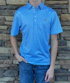 Fieldstone carlisle blue striped polo