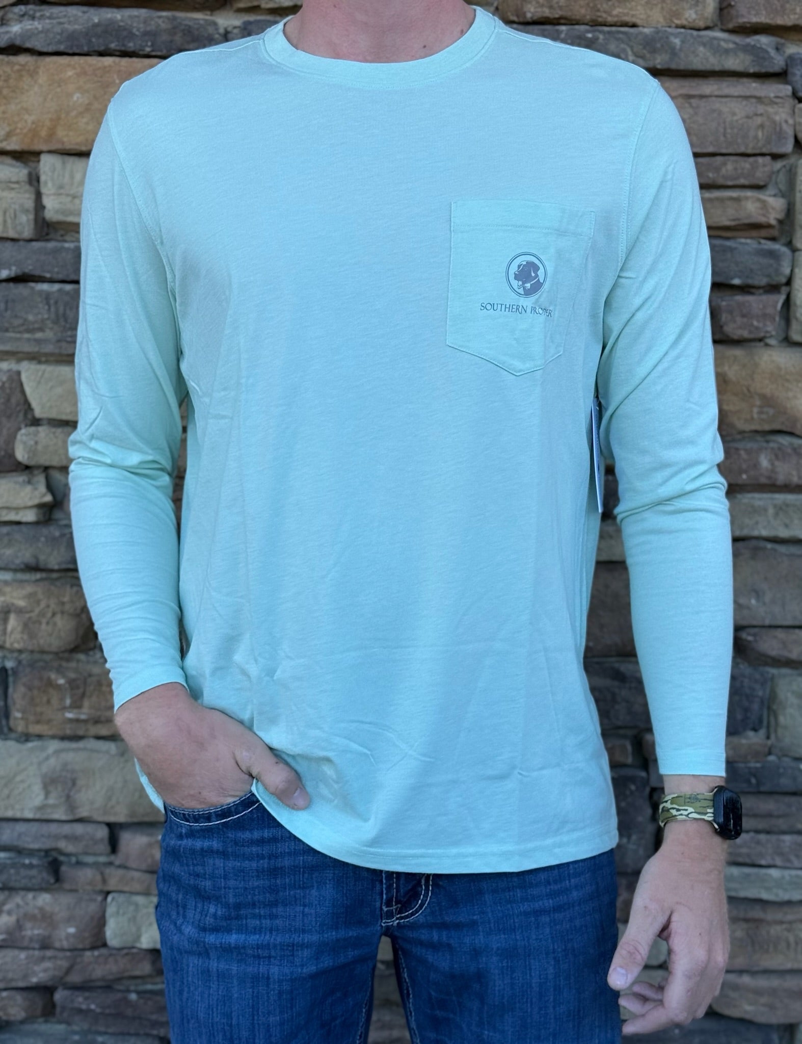 Southern Proper Lab Light Green Long Sleeve Tee