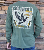Southern Strut duck hunt label cut em long sleeve tee