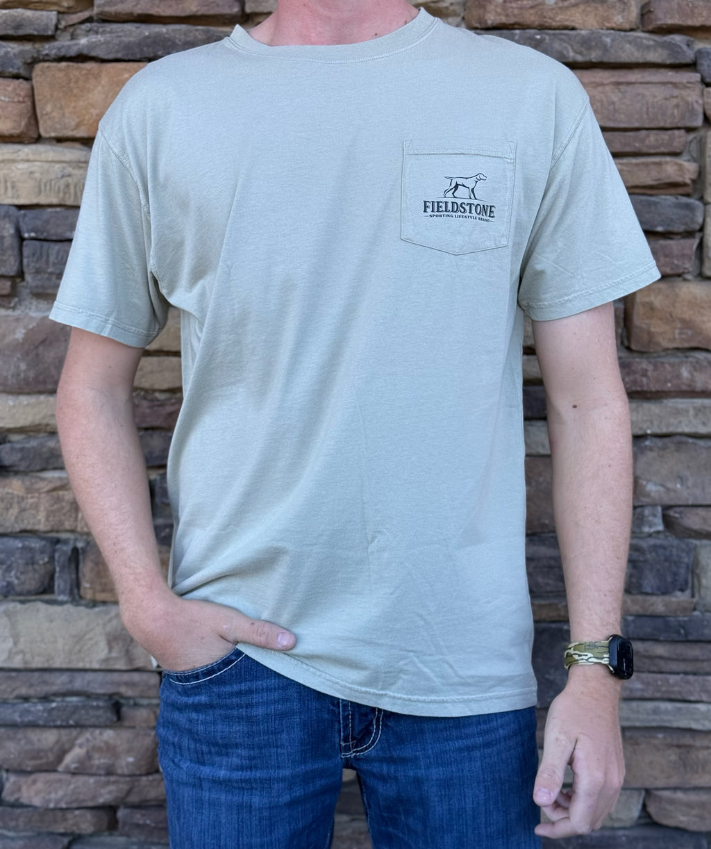 Fieldstone  Bigfoot gone fishing tee