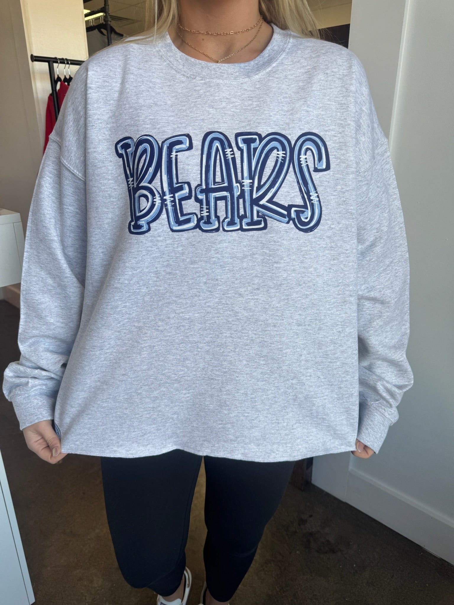 Plainview Bears Light Grey Bow Sweatshirt