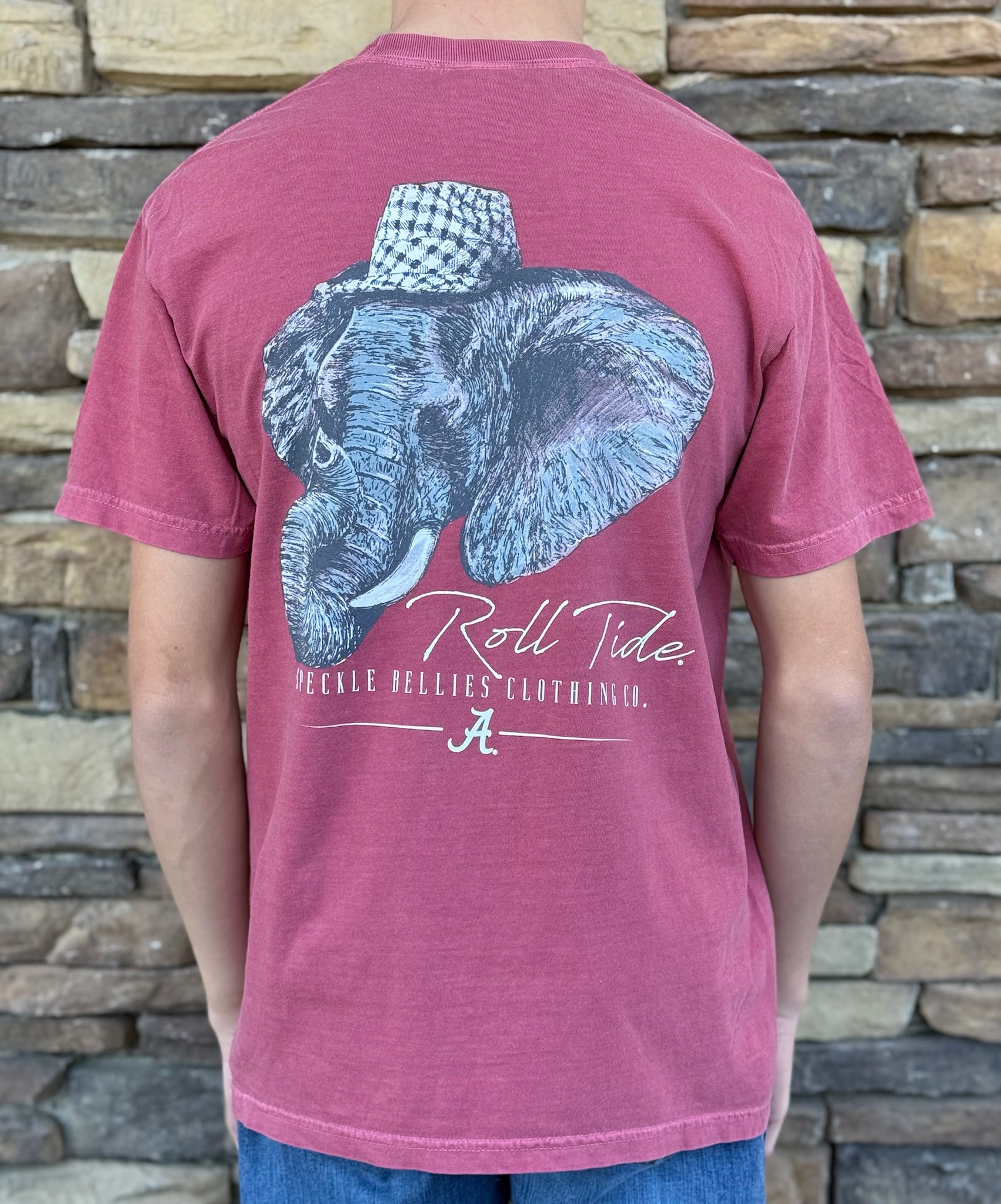 Alabama houndstooth elephant tee