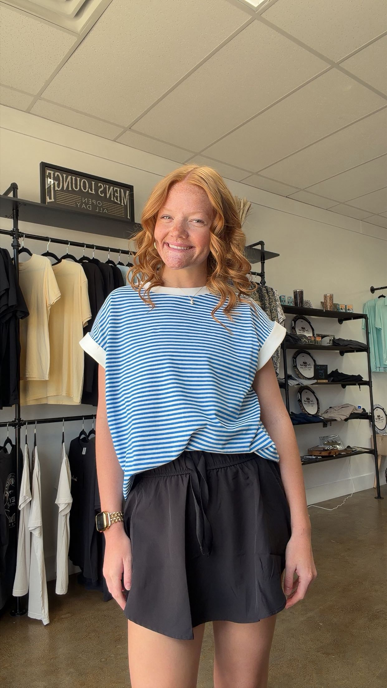 Zenana blue stripped top