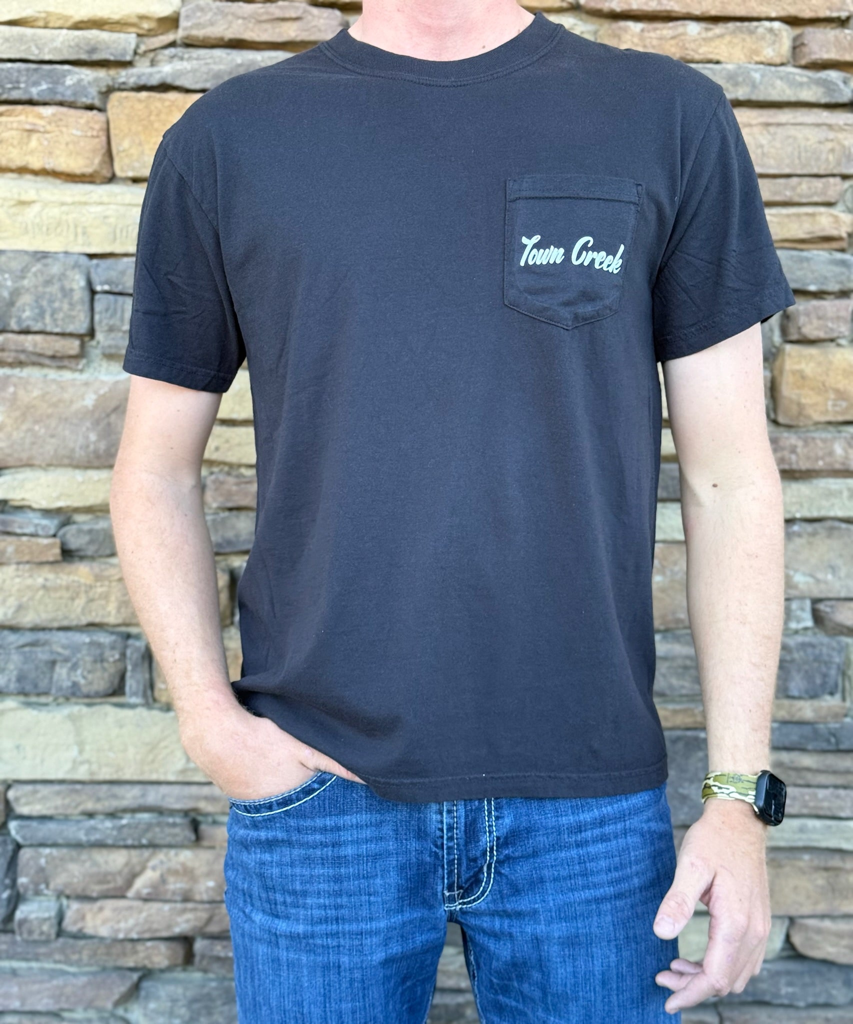 Town Creek Camo Black Tee