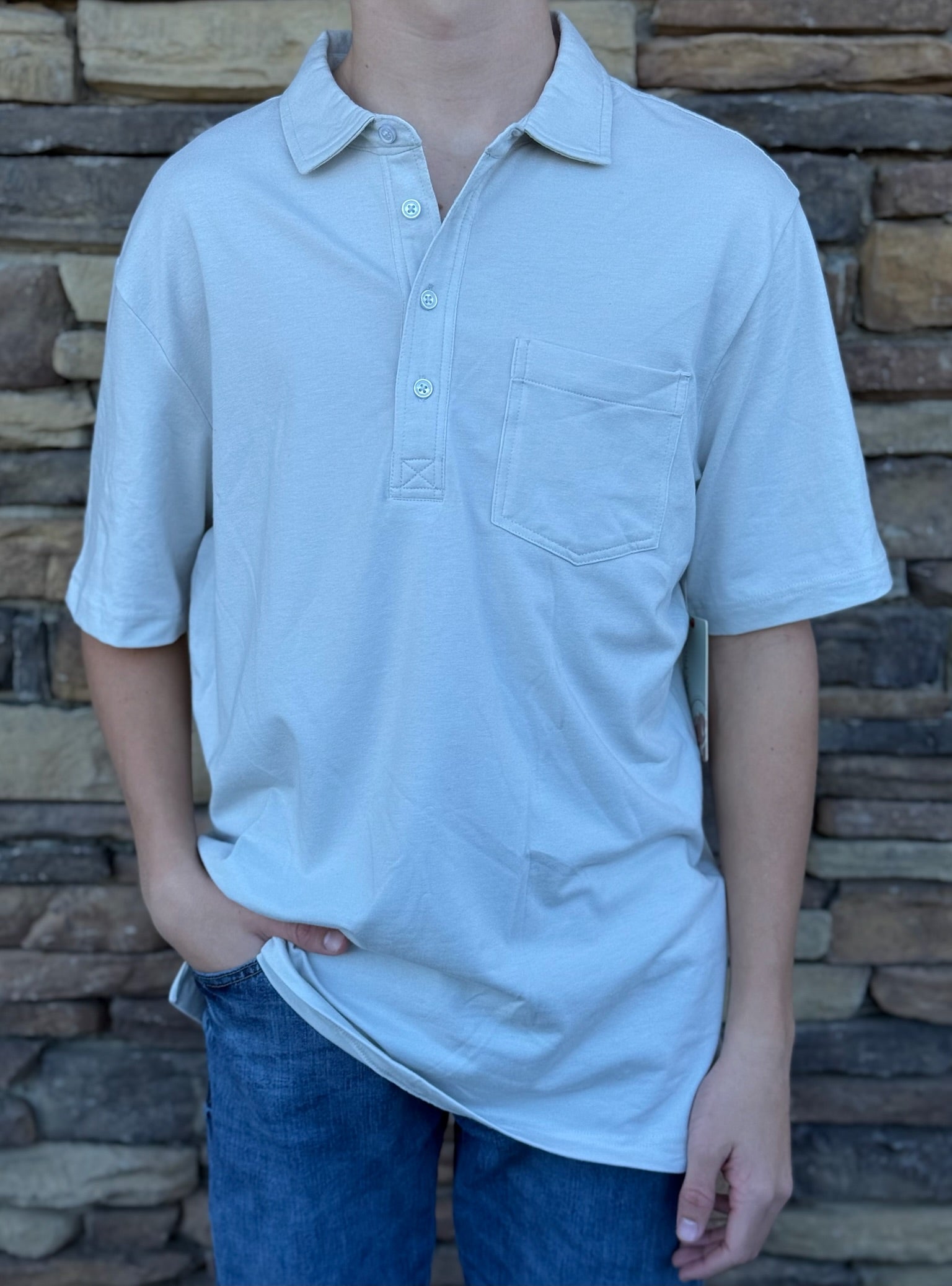 Southern Proper Polo Light Grey